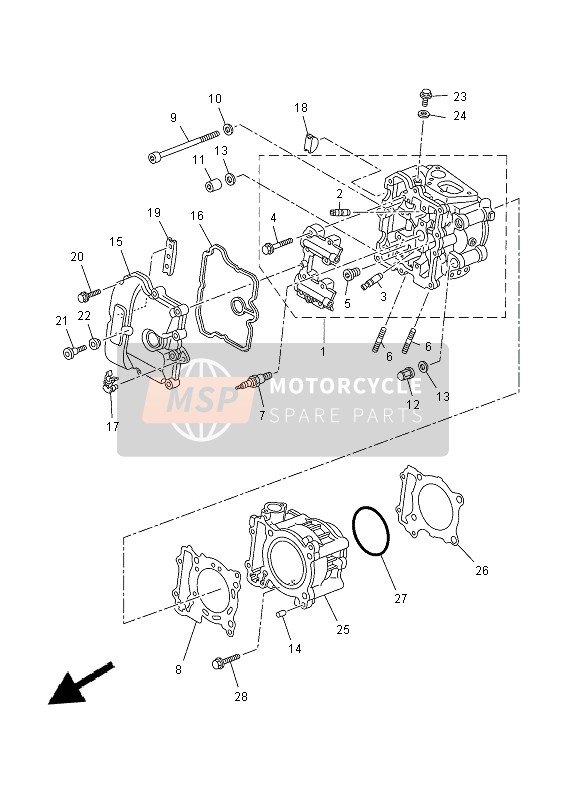 Yamaha YP400R 2015 Cylinder for a 2015 Yamaha YP400R